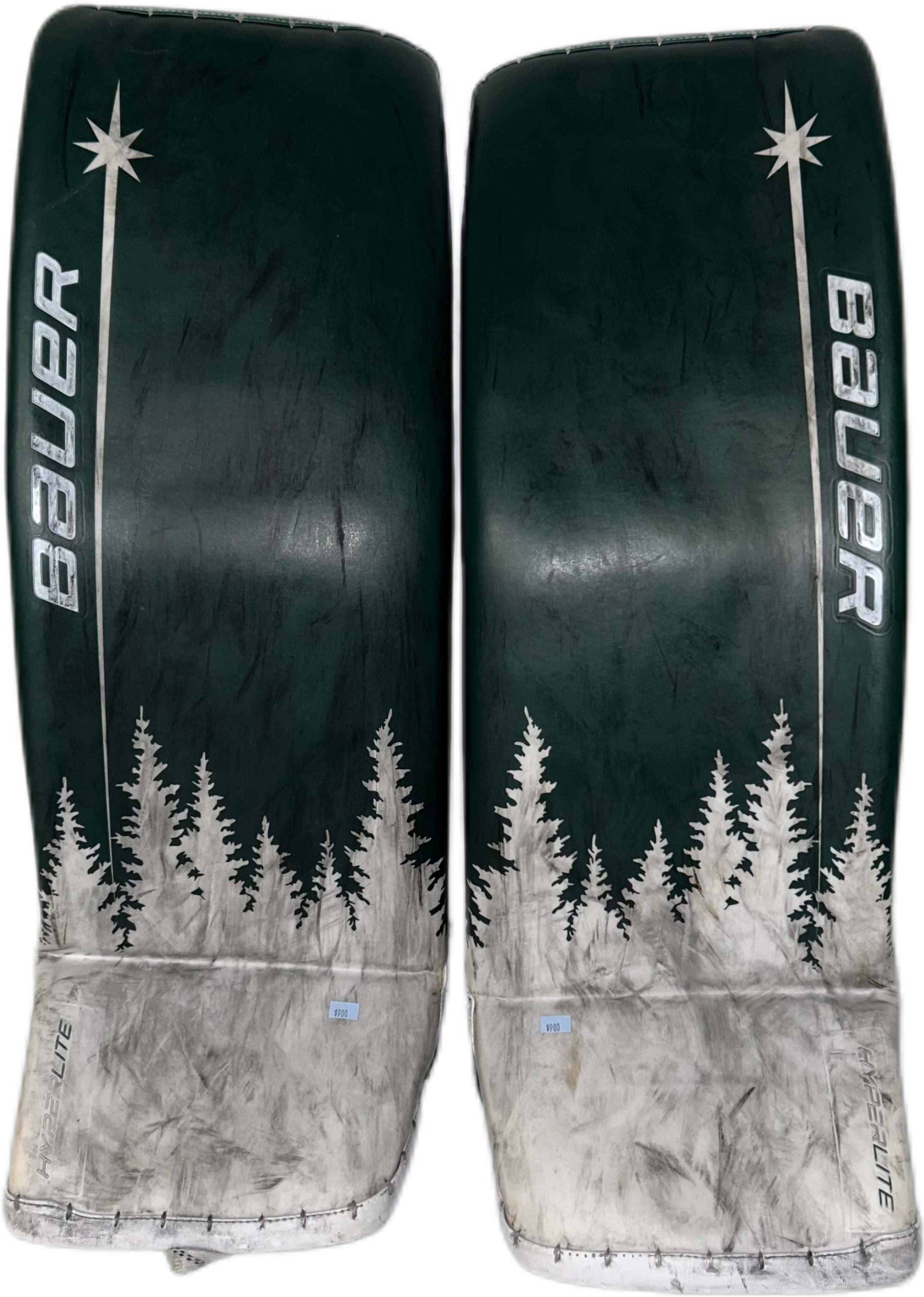 Bauer Vapor Hyperlite - Jambières de gardien de but Pro Stock d'occasion (vertes/blanches)